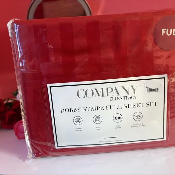 Ellen Tracy Crimson Sheet Set - Picture 6 of 6